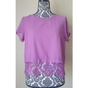 NWT Lace Hem Tee